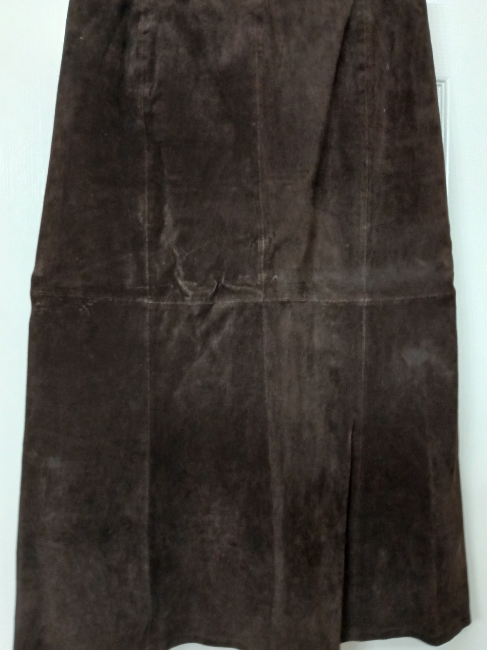 Vintage Roth LeCover - California Chocolate Brown Rustic Suede A-Line Skirt - Picture 8 of 8